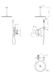 Душевая система скрытого монтажа Grocenberg GB5099BG-4 Графит