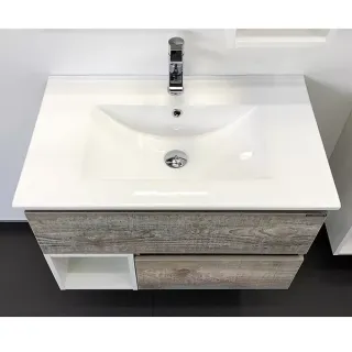 Тумба-умывальник Comforty Турин-75М дуб бежевый с раковиной Comforty 75E	