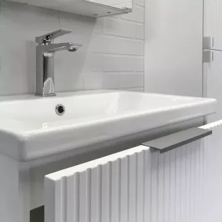 Тумба-умывальник Comforty Лима-60Н2 белый матовый с раковиной Como 60