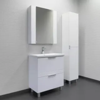 Тумба-умывальник Comforty Лиссабон 95 дуб темный с черной столешницей c раковиной Comforty 9111, левая