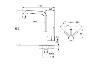 Смеситель Granula для кухни GR-0041 алюминиум