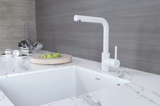 Смеситель для кухни Paulmark Kassel Ka214311-431TW белый матовый