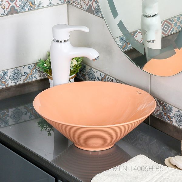 Накладная раковина Melana 7020-B5-806 40см персиковый