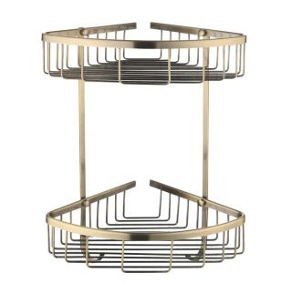 Полка металлическая угловая двухъярусная Rose RW12Q бронза