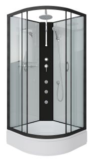 Душевая кабина Niagara NG-6701-14BKTG с гидромассажем 90x90см чёрный/прозрачное