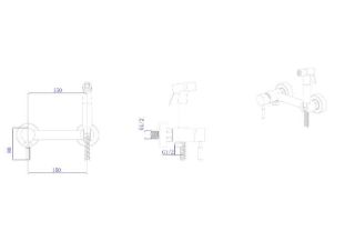 Гигиенический душ встраиваемый RUSH Melos графит (SUS1101-99Grey)