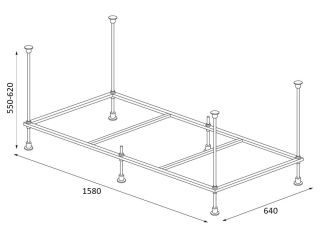 Каркас для ванны Berges 051022 170см