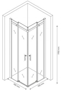 Душевой уголок Berges Melita 90x90см хром 061028