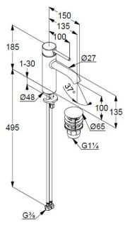 Смеситель для раковины Kludi Bozz 382885376 белый матовый
