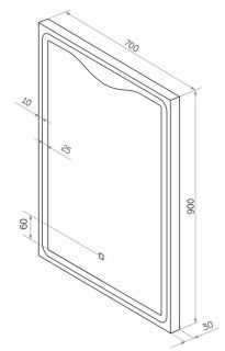 Зеркало с подсветкой Continent Amaze ЗЛП641 с сенсорным выключателем 70см
