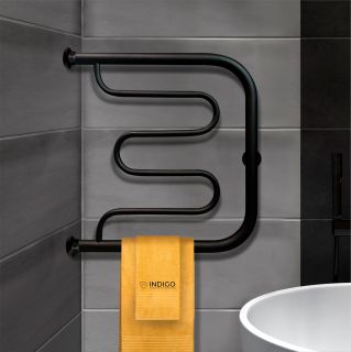 Полотенцесушитель водяной Indigo Фокстрот Standart FSW50-50BR 50x50 см чёрный муар