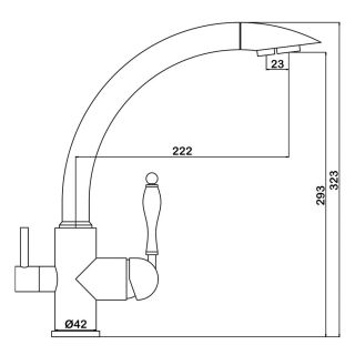 Смеситель для кухни Swedbe Selene Plus K8045M в комплекте с фильтром Аквафор Морион чёрный матовый