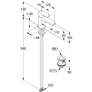Смеситель для раковины Kludi Renon 422670575 хром
