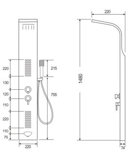 Панель душевая Cerutti SPA CELIA CT10401 черная