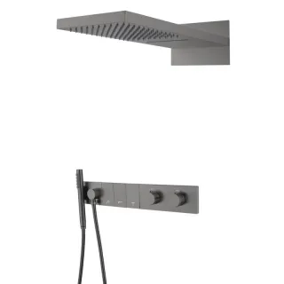 Душевой комплект Boheme Zodiac 133-GM с термостатом оружейная сталь