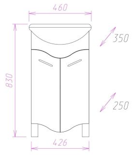 Напольная тумба под раковину Onika Лайн 104504 45см белый