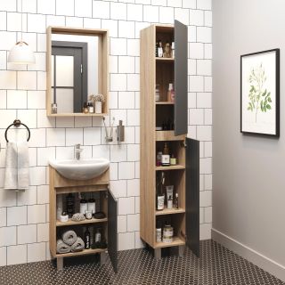 Напольная тумба под раковину Onika Милтон 104512 45см серый/дуб сонома