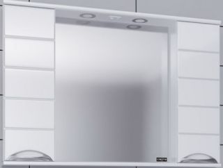 Зеркальный шкаф с подсветкой СанТа Родос 106018 100см белый