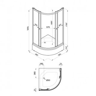 Душевой уголок Triton Лайт Щ0000061813 90x90 см профиль белый стекло с узором