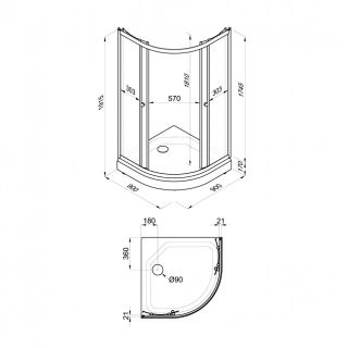 Душевой уголок Triton Лайт Щ0000061807 90x90 см профиль белый стекло с узором