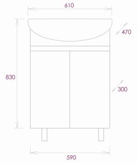 Напольная тумба под раковину Onika Милтон 106147 60см серый/дуб сонома