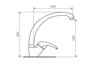 Смеситель для кухни Polygran Высокий чёрный 726279