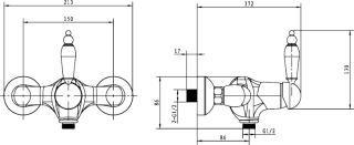 Смеситель для душа Boheme Brillante Ripresa хром 344