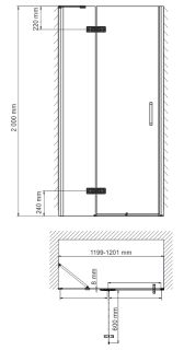Душевая дверь Wasserkraft Aller 10H05L 120x200 левая