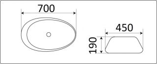 Раковина-чаша CeramaLux 7807  белая 70 см