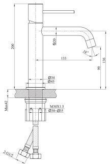 Смеситель для раковины Raiber Graceful RP-001 хром
