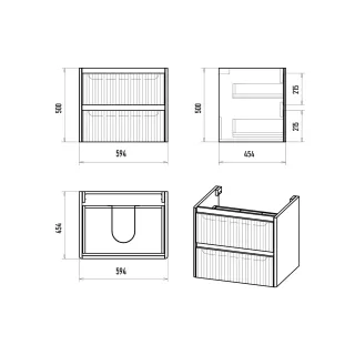 Подвесная тумба под раковину Brevita Riva 60 УТ000026196 белый