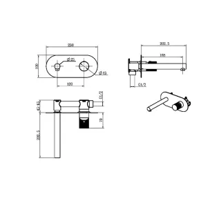 Встраиваемый смеситель для раковины Boheme Stick Touch 125-MG.2 золото матовое