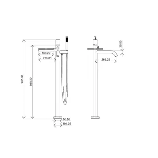Напольный смеситель для ванны Boheme Stick Spirale 129-GG.4 золото