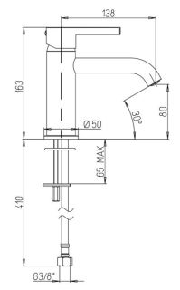 Смеситель для раковины Paini Brera 74PJ205O матовое золото