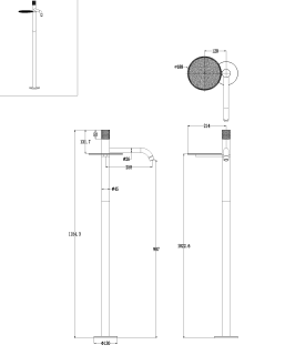 Напольный смеситель для раковины Boheme Stick Linea 120-BRB.3 брашированная бронза