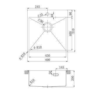 Кухонная мойка Lemark Janga 490 9936107 графит