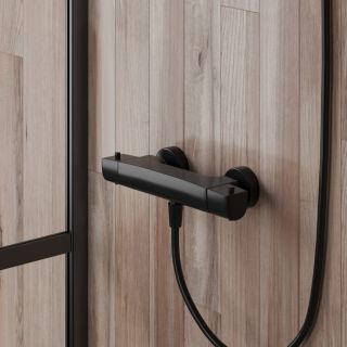 Смеситель для душа Paini Nove 09YO511TH с термостатом чёрный матовый