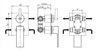 Встраиваемый смеситель для ванны Paini Bari RTYO6911 чёрный
