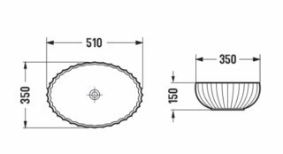 Раковина  CeramaLux GL49 прозрачная 51 см