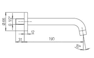 Излив для ванны Paini Cox 78PJ207CAN19 матовое золото