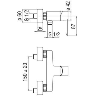 Смеситель Nobili Sand SA99130CR для душа
