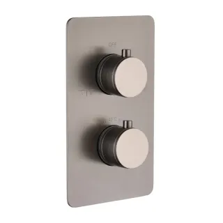 Встраиваемый смеситель для душа Boheme Cell 134-2-GM термостатический оружейная сталь