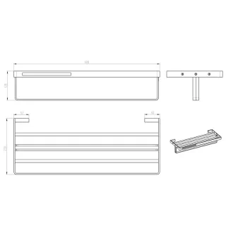 Полка для полотенец Boheme Q 10947-MG золото матовое