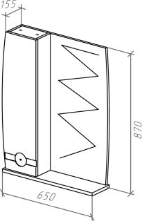 Зеркало-шкаф Bellezza Абрис 65см левый белый 00000006111