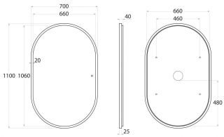 Зеркало с холодной подсветкой Art&Max Bari 70x110см белый матовый AM-Bar-700-1100-DS-F-White