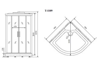 Душевая кабина Timo Standart T-5509 90x90см
