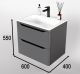 Тумба под раковину Style Line Марелла 60 Люкс Plus СС-00002406 серый матовый