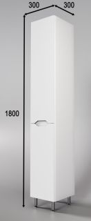 Пенал Style Line Марелла 30 Люкс Plus СС-00002421 с бельевой корзиной белый матовый