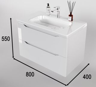 Тумба под раковину Style Line Марелла 80 Люкс Plus СС-00002411 белый глянец