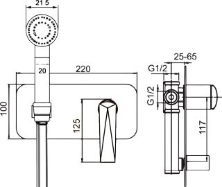 Гигиенический душ Boheme Venturo 387 со смесителем золото